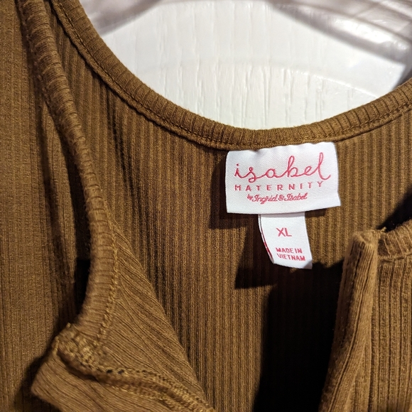 Ingrid & Isabel Maternity Split Neck Midi Tank Dress Brown - XL - Picture 4 of 6